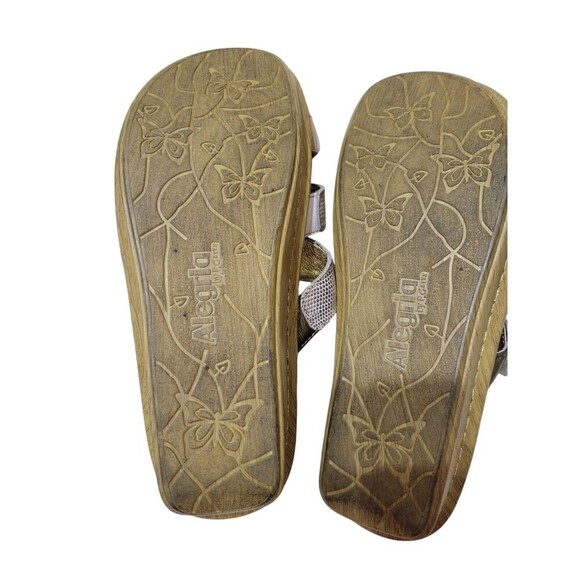 Alegria Venice Casual Slip On Gold Leather Wedge Sandals VEN-293 Womens EU37 US7 - Picture 7 of 10